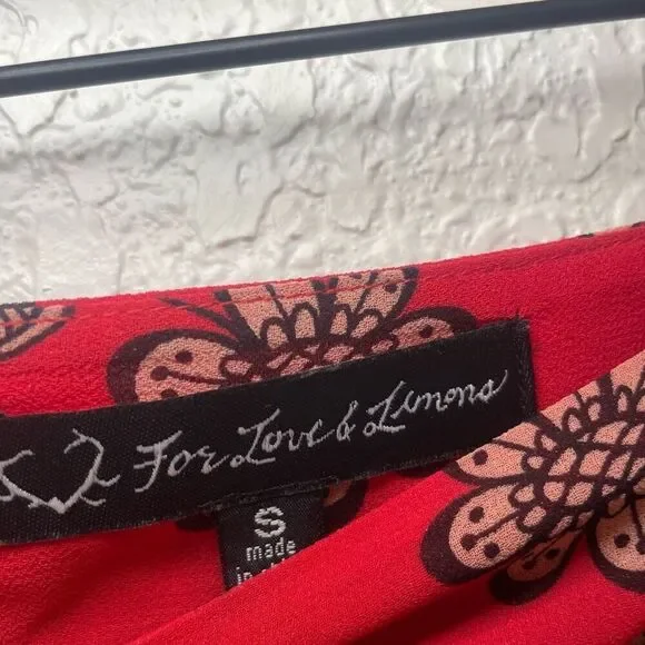 For Love And Lemons Country Western Asymmetrical Red Floral Pia Midi Skirt Size - Picture 8 of 11